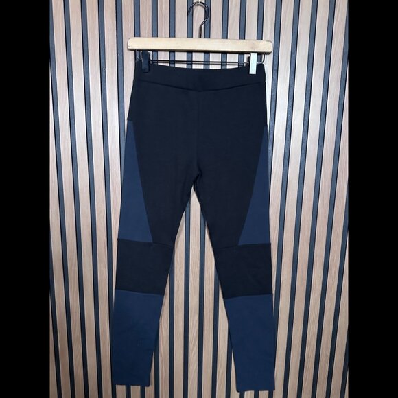 AllSaints Leggings 4 / 6 Womens Black Gray Wixson Tight Pants Colorblock 2 Tone - Picture 1 of 8